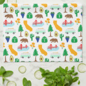 California Icons Geschirrtuch (Gefaltet)