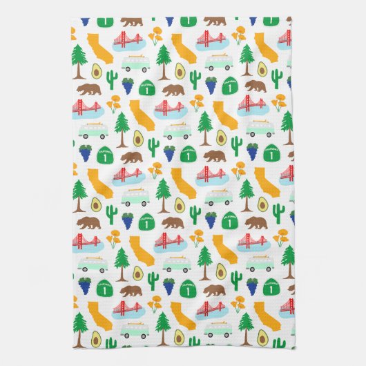 California Icons Geschirrtuch (Vertikal)