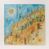 California Illustrated Watercolor Map Art Puzzle (Horizontal)
