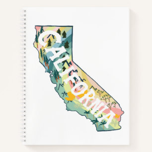 California Illustriert Map Farbige Niedlich Notizblock