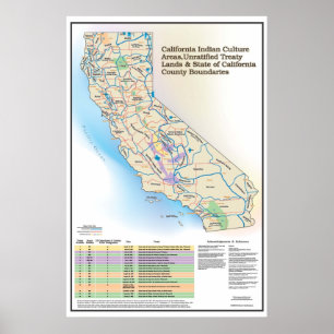 California Indian Culture Areas - Karte Poster