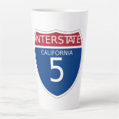 California Interstate Freeway Sign Milchtasse (Vorderseite)