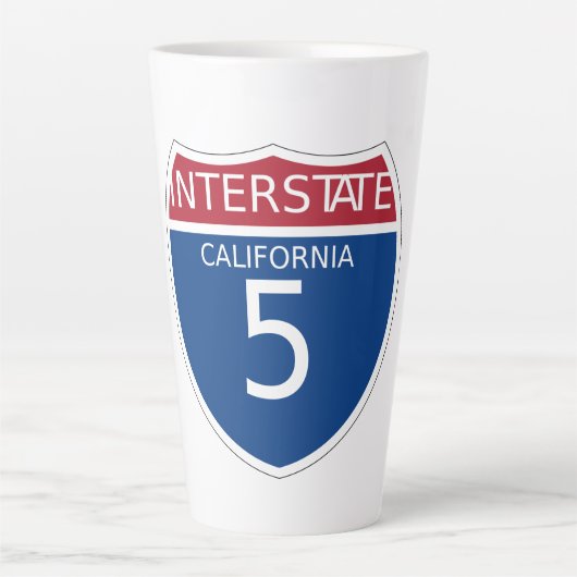California Interstate Freeway Sign Milchtasse (Vorderseite)