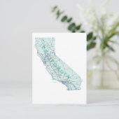California Interstate Map Postcard Postkarte (Stehend Vorderseite)