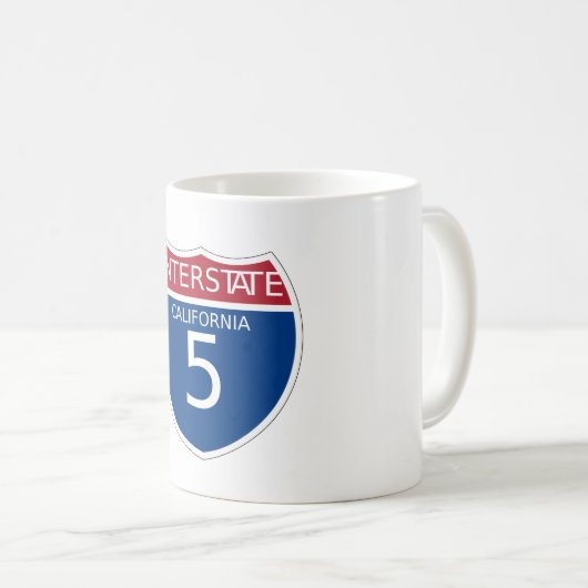 California Interstate Sign Kaffeetasse (VorderseiteRechts)