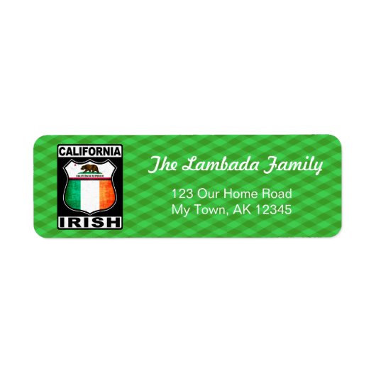 California Irish American Address Labels (Vorne)