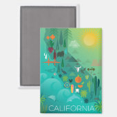 California Kühlschrank Magnet (Vorderseite/Rückseite)