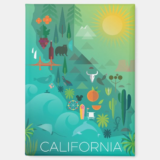 California Kühlschrank Magnet (Vorderseite)
