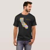 California Landkreis Map T-Shirt (Vorne ganz)