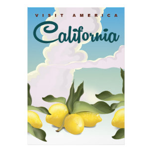 California Lemons Vintage Reisedruck. Fotodruck