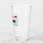 California License Plate (anpassbar) Glas (Links)