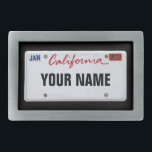 California License Plate (anpassbar) Rechteckige Gürtelschnalle<br><div class="desc">Bitte geben Sie Ihren Namen oder Ihren Text ein</div>