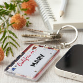 California License Plate (anpassbarer Schlüsselanh Schlüsselanhänger (Vorderseite rechts)