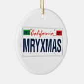 California License Plate Merry Xmas 2011 Keramik Ornament (Rechts)