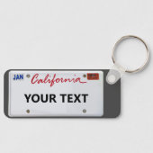 California LicensePlate mit Ihrem Text Schlüsselanhänger (Vorderseite)