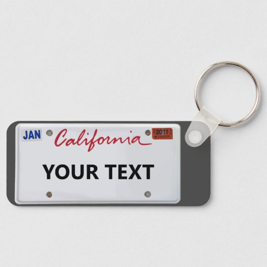 California LicensePlate mit Ihrem Text Schlüsselanhänger (Vorderseite)