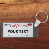 California LicensePlate mit Ihrem Text Schlüsselanhänger (Vorderseite)