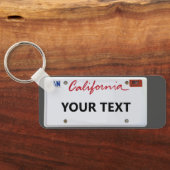 California LicensePlate mit Ihrem Text Schlüsselanhänger (Rückseite)