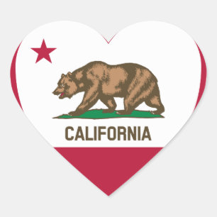 California Liebe - California Flag Herz Herz-Aufkleber