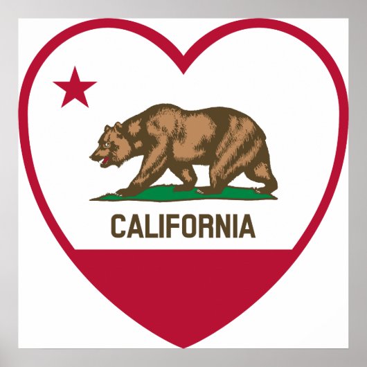 California Liebe - California Flag Herz Poster (Vorne)