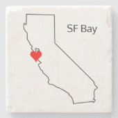 California Liebe Custom Location San Francisco Bay Steinuntersetzer (Vorderseite)