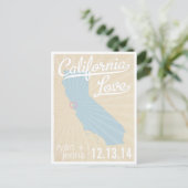 California Liebe Save the Date Postkarte (Stehend Vorderseite)