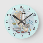 California Lighthouse Clock Runde Wanduhr (Vorderseite)