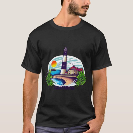 California Lighthouse Illustration T-shirt (Vorderseite)