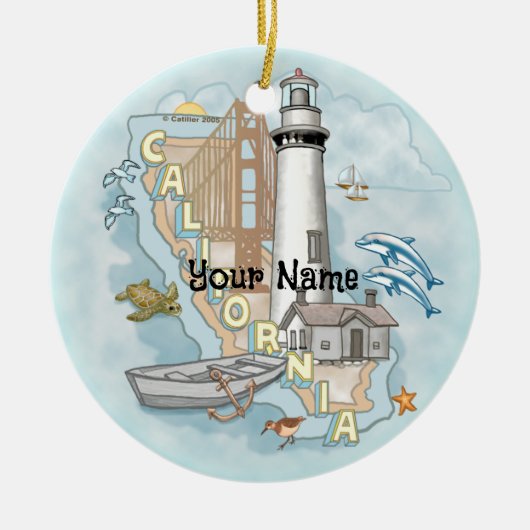 California Lighthouse Keramik Ornament (Vorne)