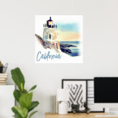 California Lighthouse Sunset Malerei Poster (Heimbüro)