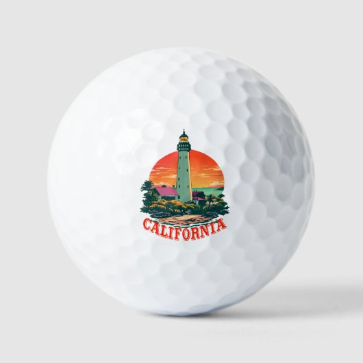 California Lighthouse Sunset View Golfball (Vorderseite)