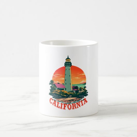 California Lighthouse Sunset View Kaffeetasse (Mittel)