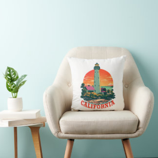 California Lighthouse Sunset View Kissen