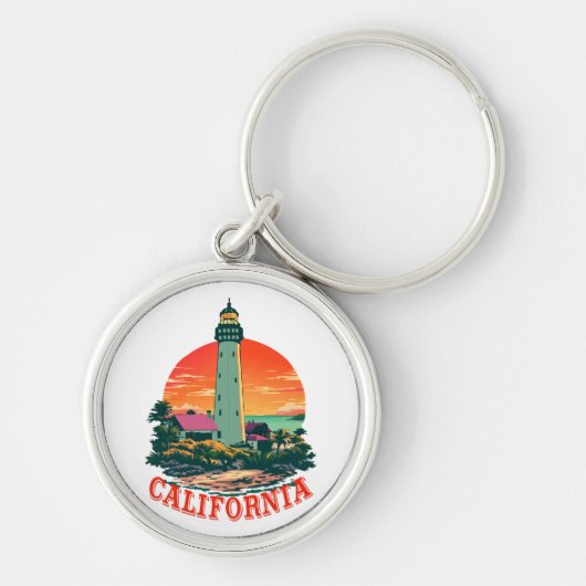 California Lighthouse Sunset View Schlüsselanhänger (Vorne)