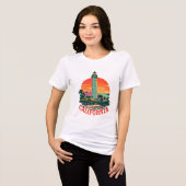 California Lighthouse Sunset View Tri-Blend Shirt (Vorderseite voll)