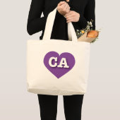California Lila Heart - I Liebe CA Jumbo Stoffbeutel (Vorderseite (Produkt))