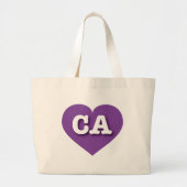 California Lila Heart - I Liebe CA Jumbo Stoffbeutel (Vorne)