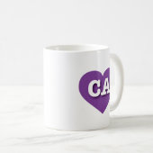 California Lila Heart - I Liebe CA Kaffeetasse (VorderseiteRechts)