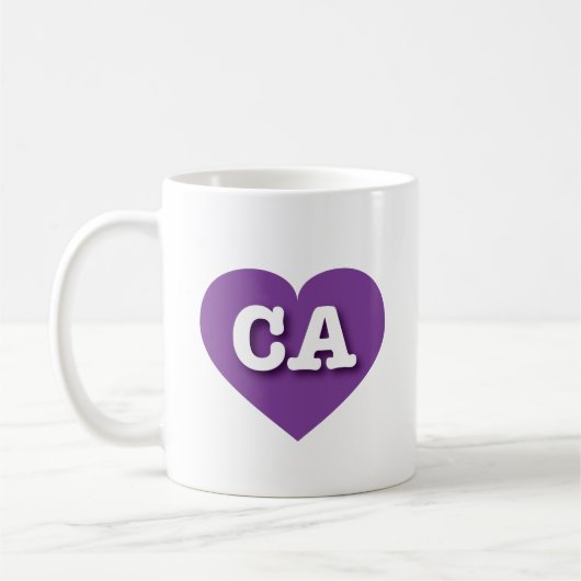 California Lila Heart - I Liebe CA Kaffeetasse (Links)
