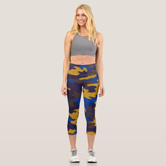California Los Angeles Coastal Bear camo Capri Leggings (Vorderseite)