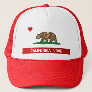 California Love State Flag Trucker Hut (rot) Truckerkappe