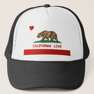 California Love State Flag Trucker Hut (schwarz) Truckerkappe