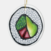 California Maki Sushi Roll japanisches Essen Keramik Ornament (Links)