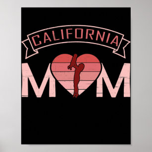 California Mama Muttertag Sonnenuntergang Herz Ret Poster
