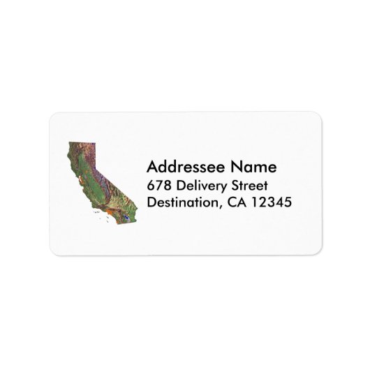 California Map Address Label Adressaufkleber (Vorne)