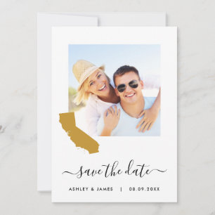 California Map Foto Wedding Save the Date Card
