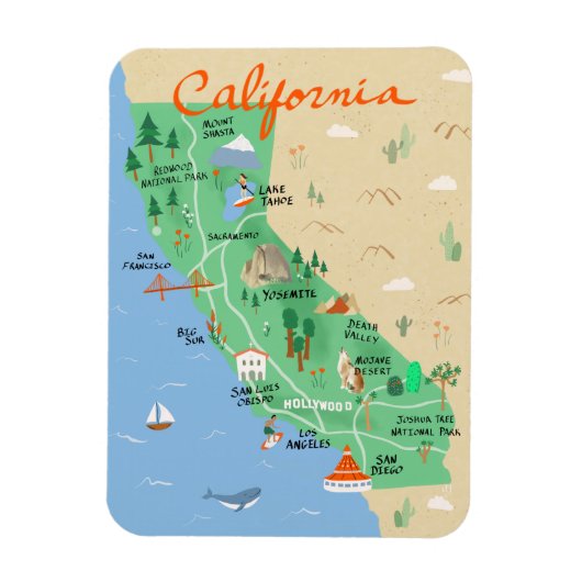 California Map Magnet (Vertikal)