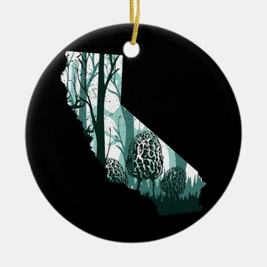 California Map Morel Mushroom Jagen Shrooming Keramik Ornament (Vorne)