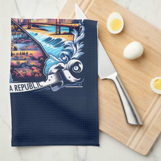 California Map Vector Art Geschirrtuch (Viertel Falte)