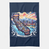 California Map Vector Art Geschirrtuch (Vertikal)